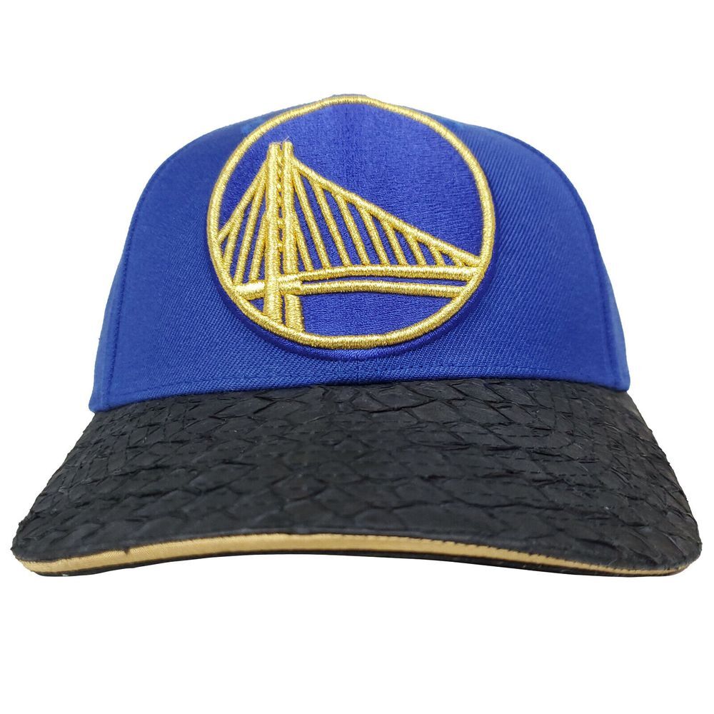 Golden State Warriors Mitchell & Ness NBA Strapback Cap Hat Fish Skin‎ Bill NWT